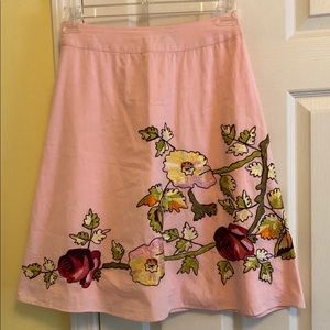 Persaman New York pink embroidered skirt SZ 2